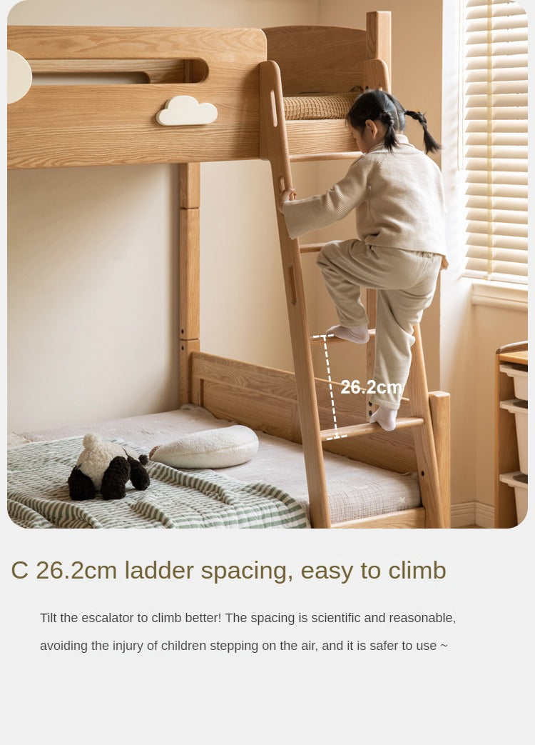 Oak solid wood Multi-functional Bunk Bed.