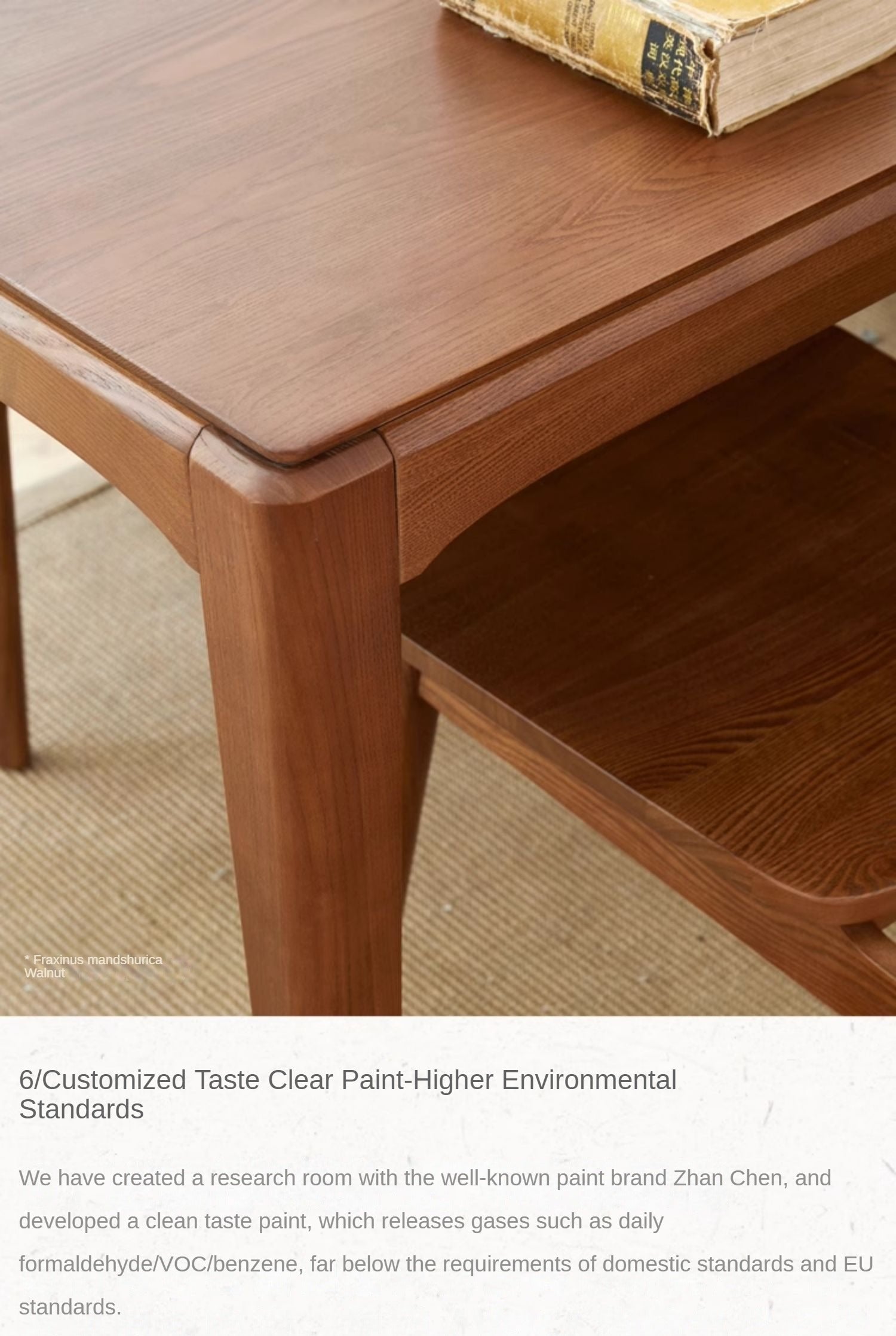 Black Walnut, Ash Solid Wood Modern Light Luxury Nordic Dining Table