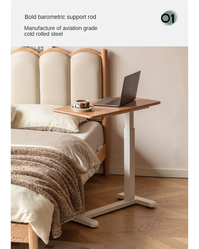 Oak, Solid Rubberwood Lifting Movable Folding Desk