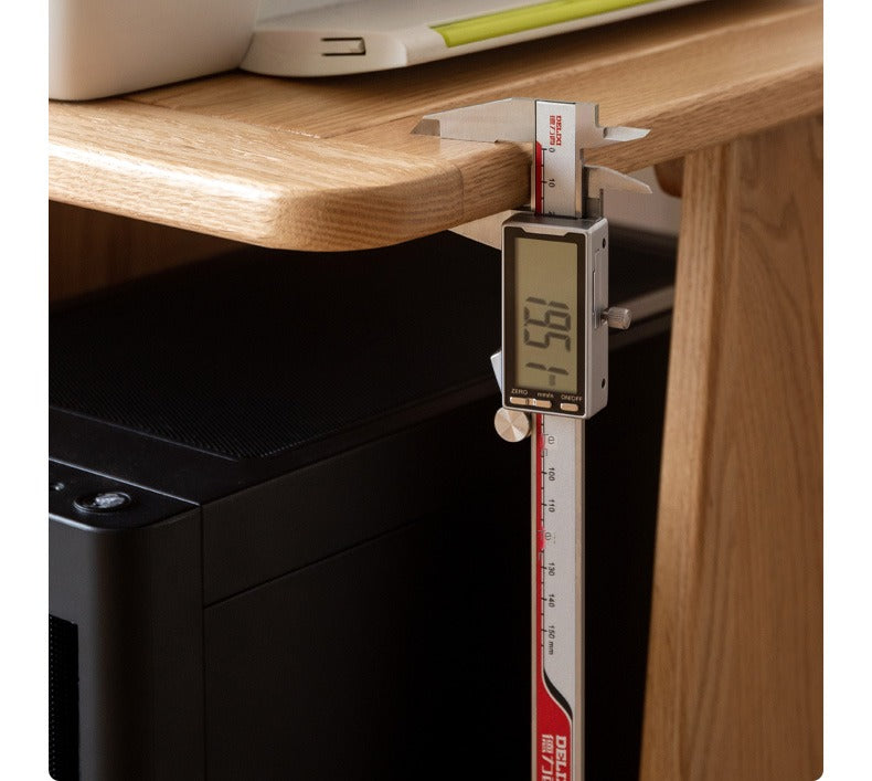 Oak, Solid Rubberwood Mobile Storage Rack