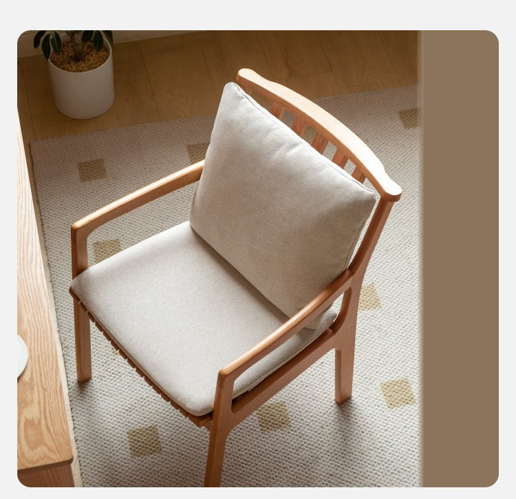 Cherry, Oak, Beech Solid Wood Book Chair Comfortable Soft Back Chair