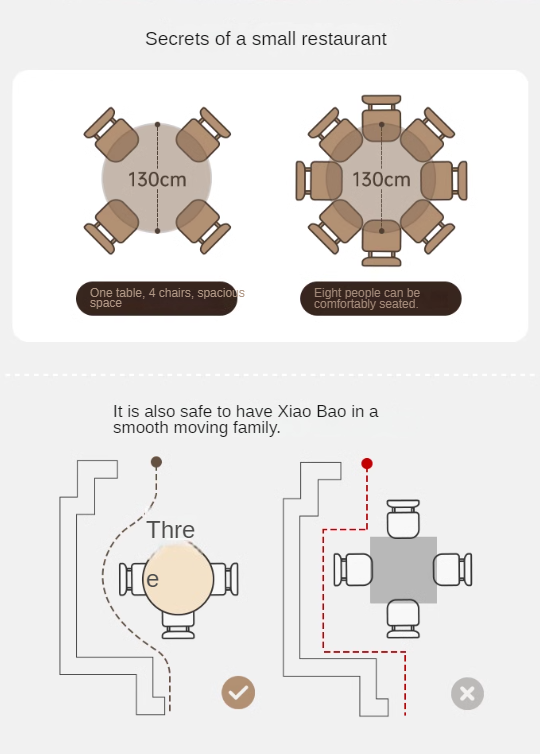 Black Walnut Solid Wood Retro Round Dining Table