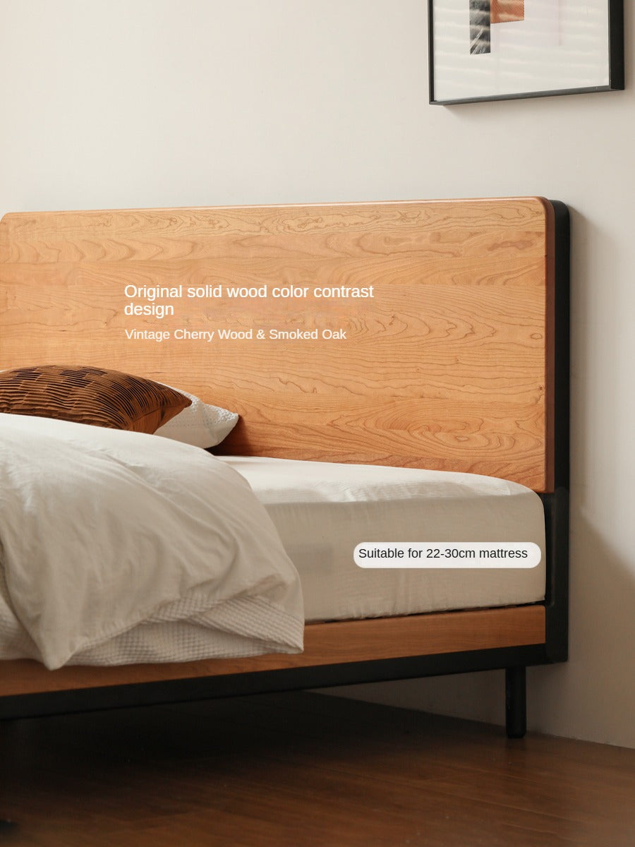 Cherry Solid Wood Bed Medieval Style.