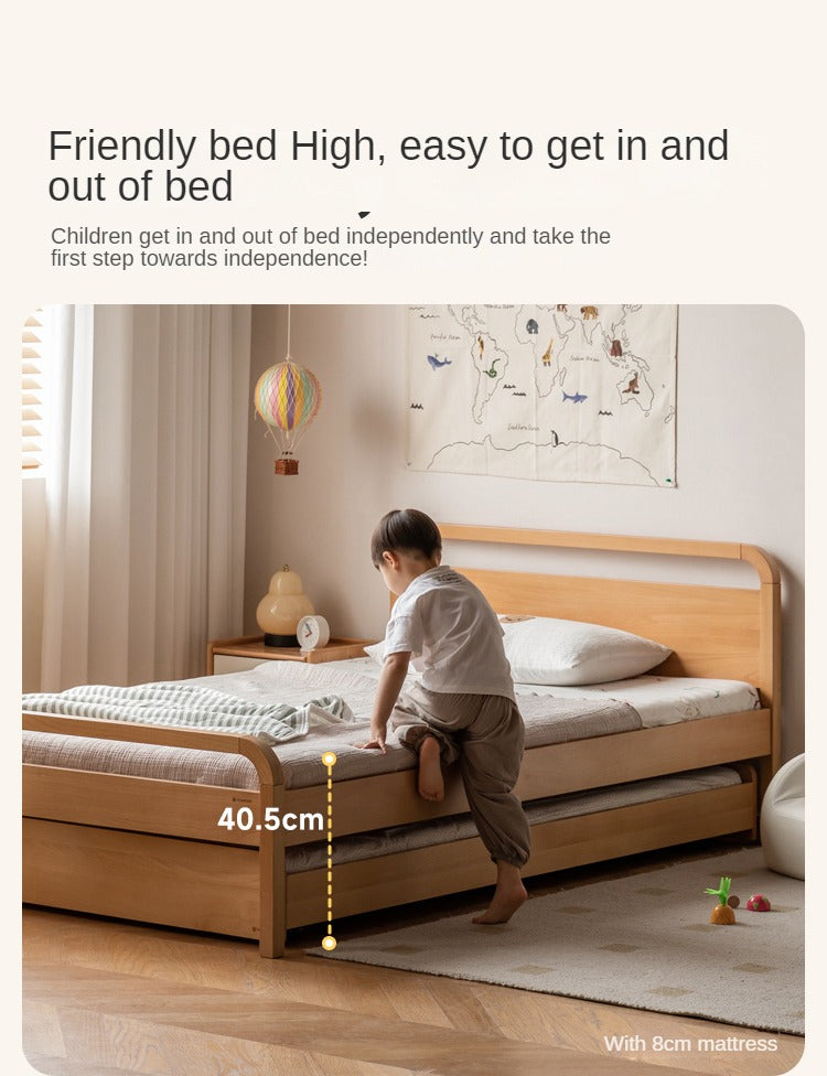 Beech Solid wood Space-saving bunk bed , mother's helper bed<
