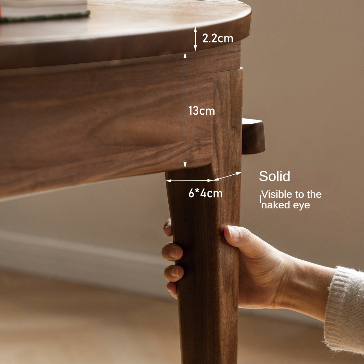 Black Walnut, Oak Solid Wood Modern Folding Round Dining Table