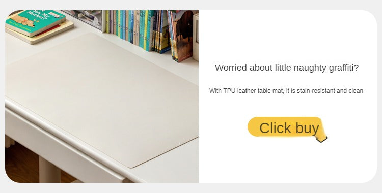 Poplar Solid Wood, Solid Rubberwood Kids Elevated Learning Cream Drawer Table