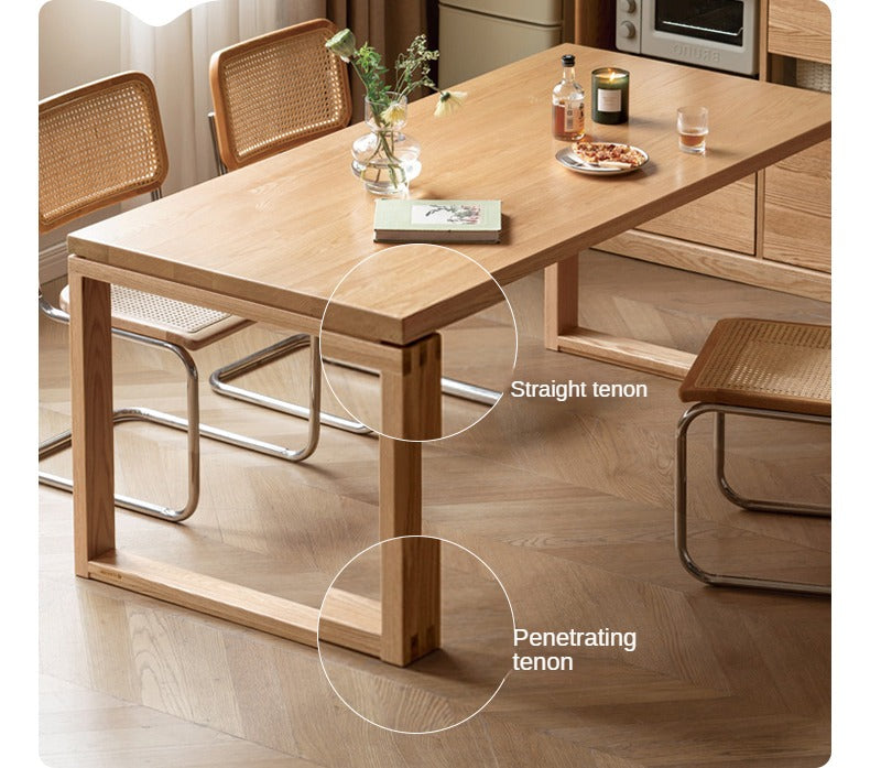 Beech, Oak Solid Wood Large Dining Table