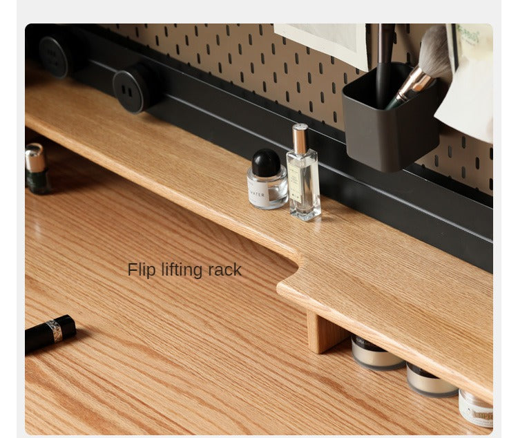 Oak, Cherry Solid Wood Desk Bookshelf Integrated Warm Light