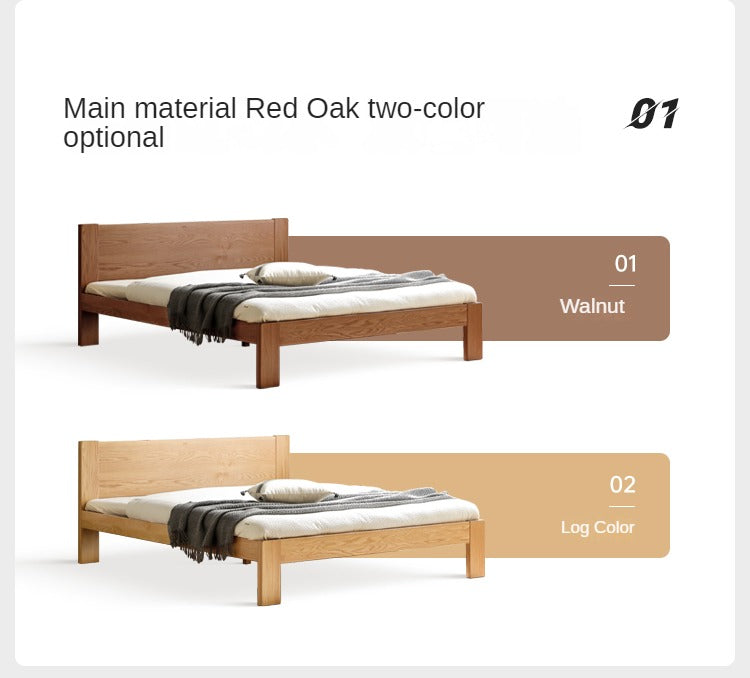 Oak, Rubberwood Solid Wood Bed - SPECIAL PRICE