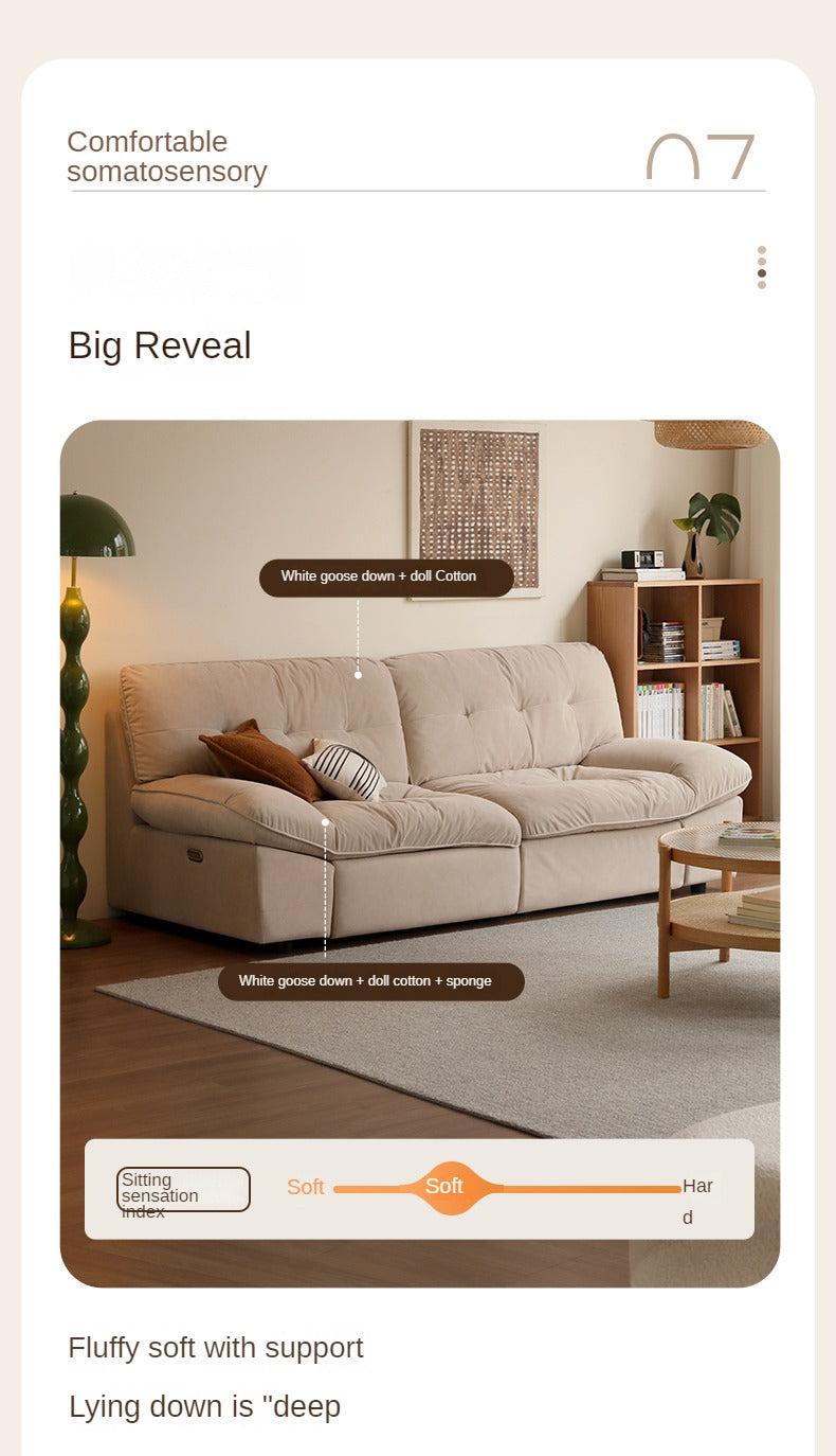 Fabric Sofa Italian Minimalist White Cloud Sofa.