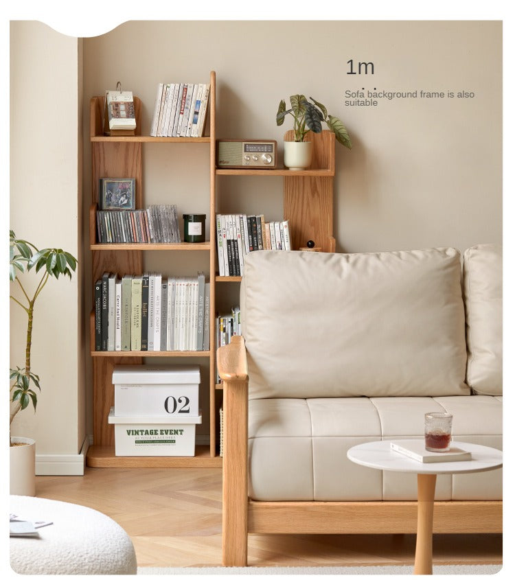 Oak Solid Wood Floor-Standing Bookshelf