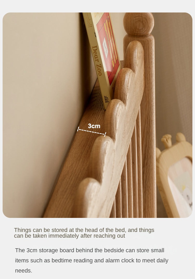 Oak solid wood children's bed<