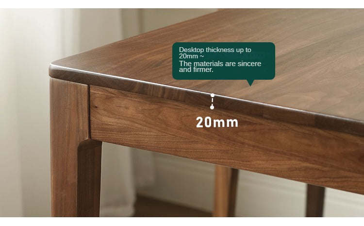 Black Walnut, Sandalwood Solid Wood Rectangular Dining Table