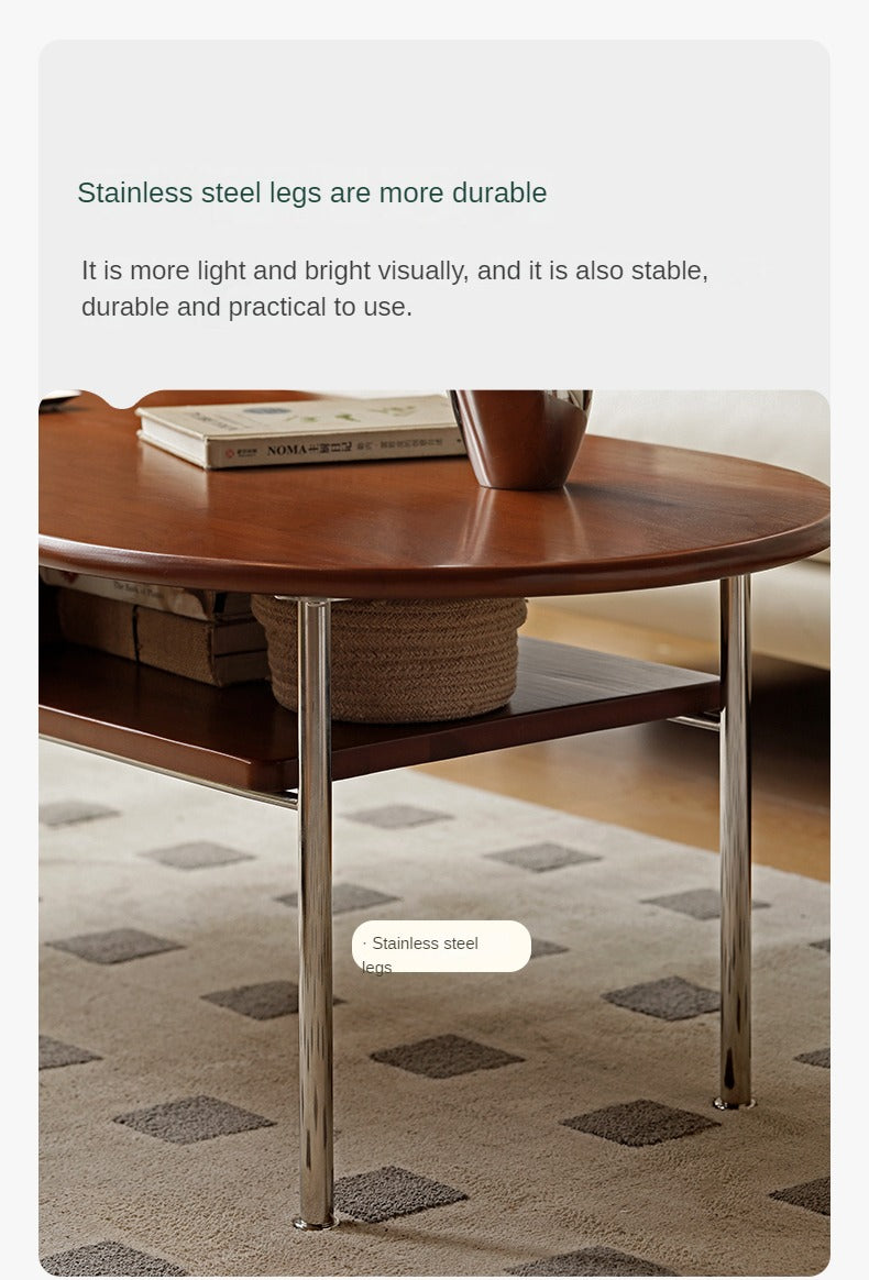 Poplar Solid Wood French Retro Small Storage Coffee Table