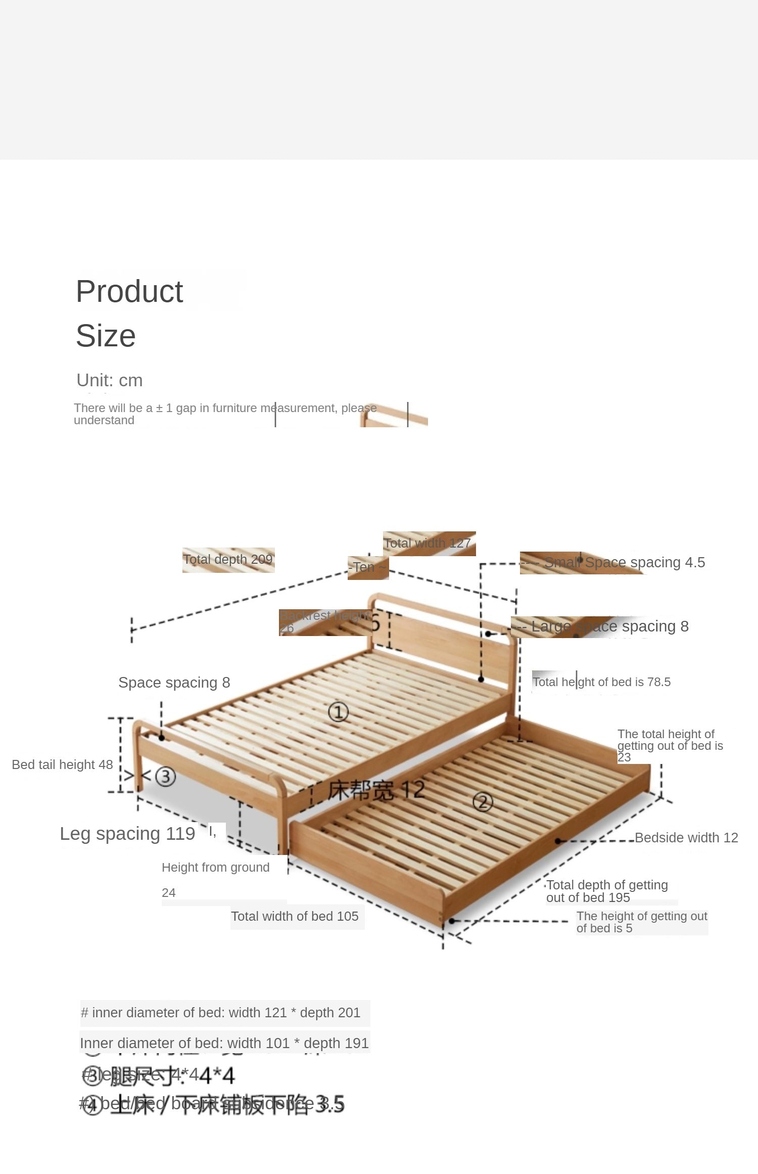 Space-saving bunk bed , mother's helper bed beech Solid wood"