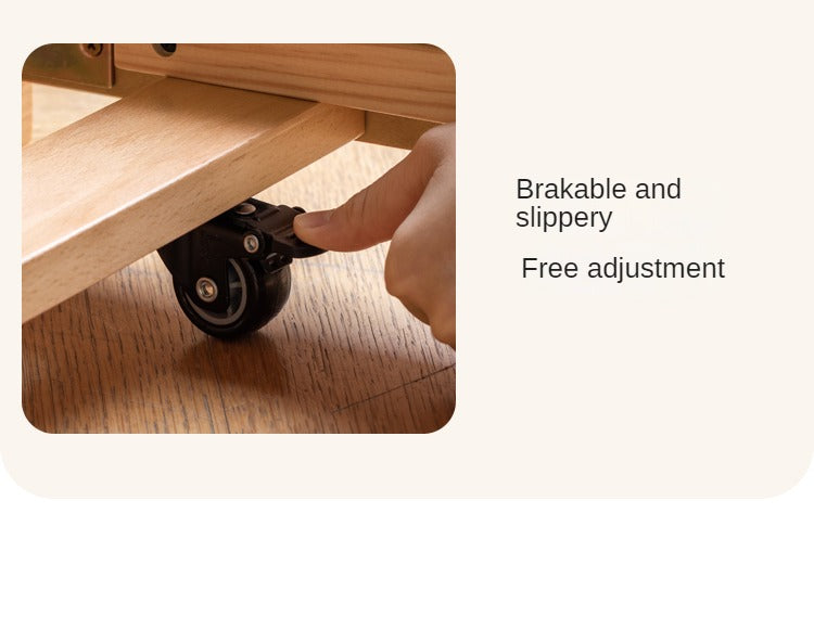 Oak, Beech solid wood floor bed with pulley toddler bed<