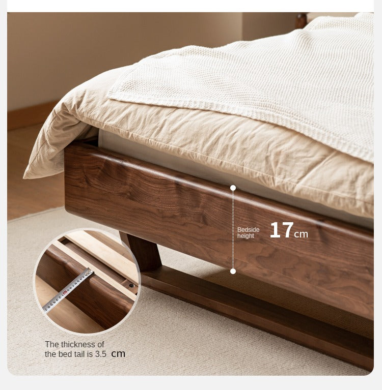 Oak, Black Walnut, Teak Solid Wood Suspended Bed