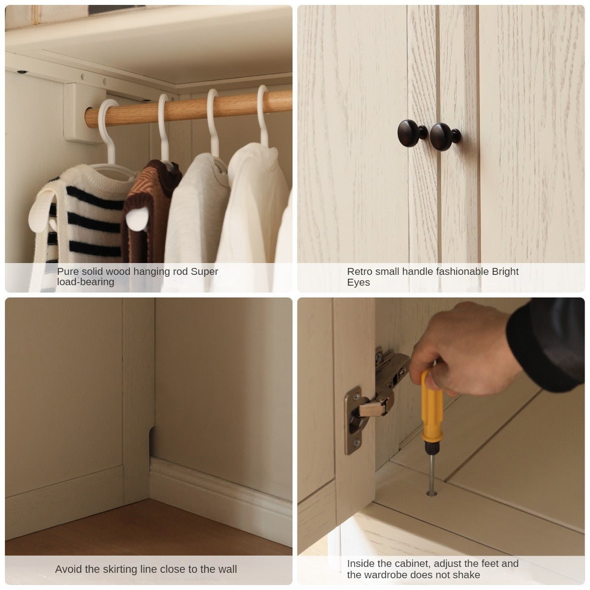 Oak Solid Wood American Style Wardrobe.