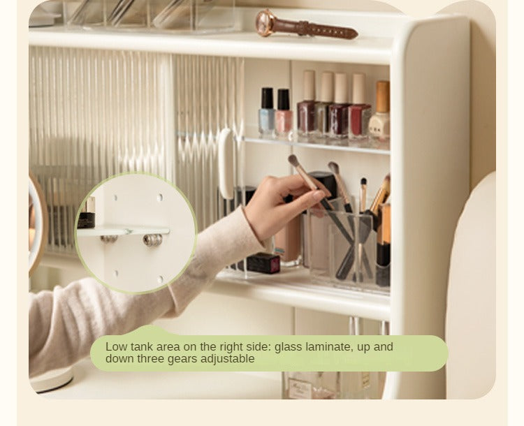 Ash Solid Wood Cream Style Vanity Table.