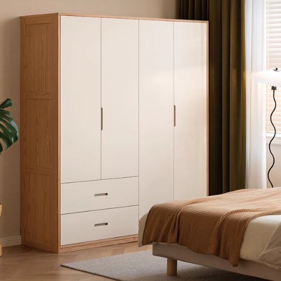 Oak Solid Wood Wardrobe Floor Combination Cabinet.
