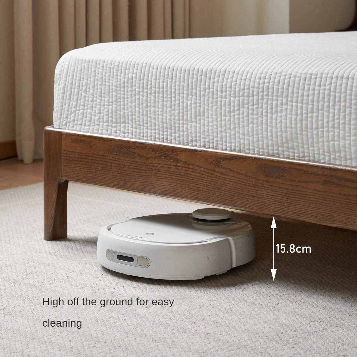 Oak Solid Wood Fabric Soft Bed