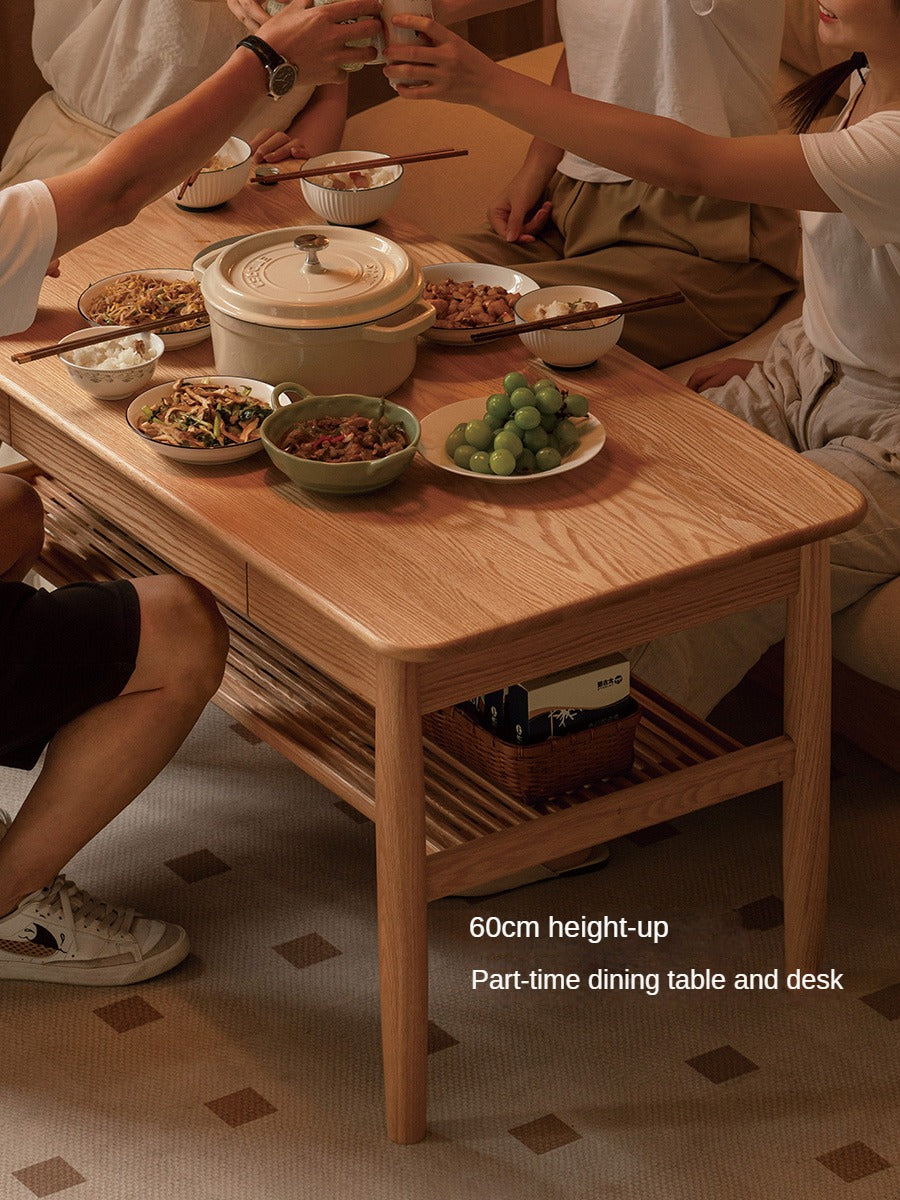 SALE Oak Solid Wood North American Double-Layer Coffee Table
