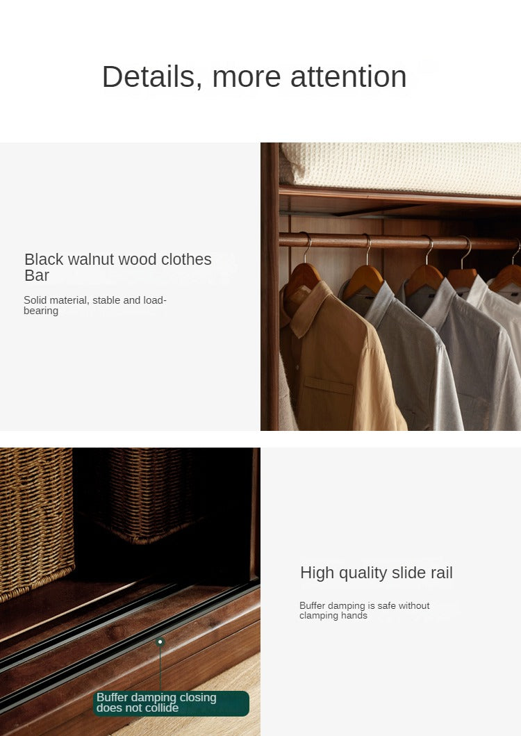 Black Walnut, Sandalwood Sliding Door Wardrobe.