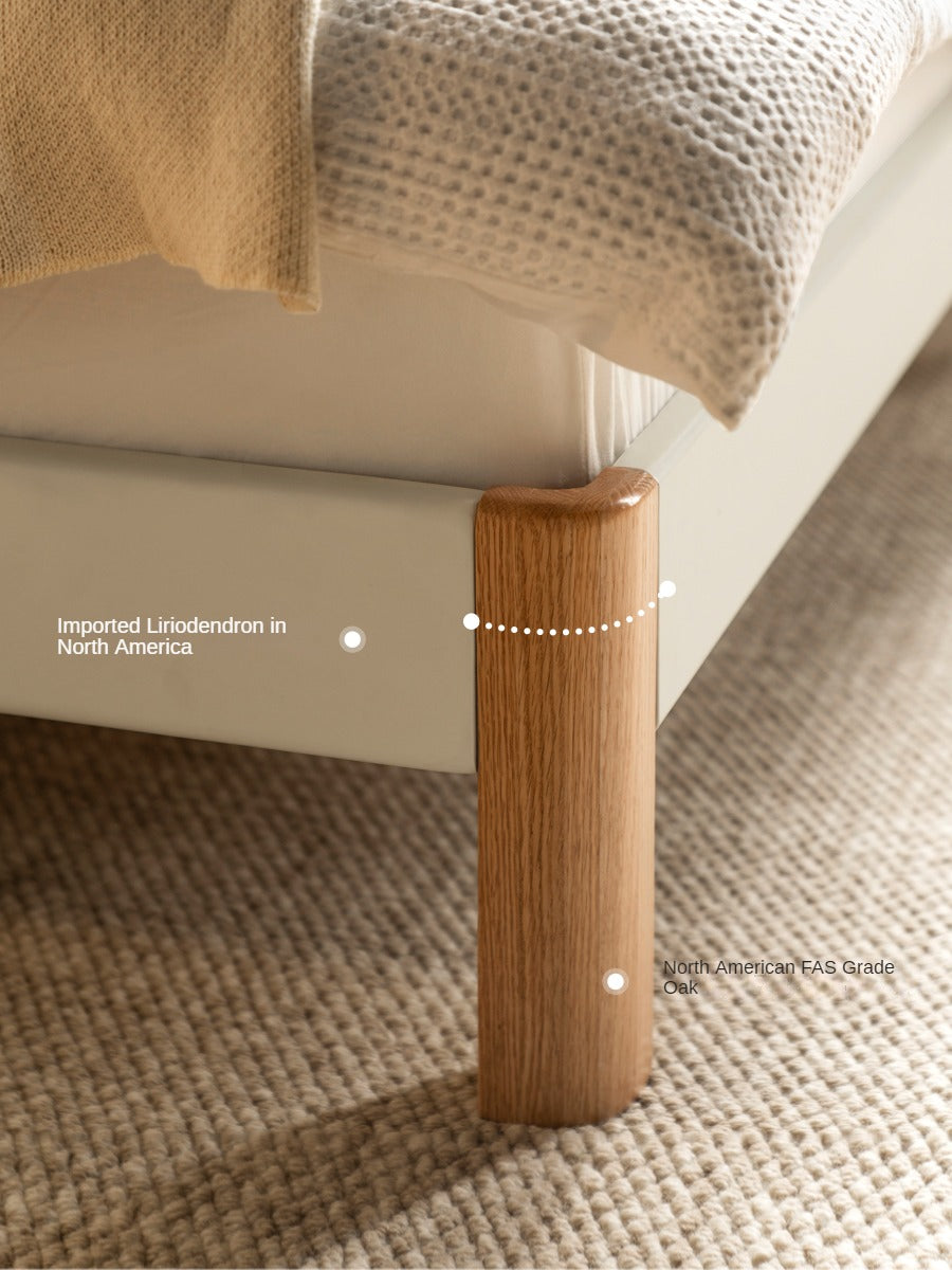 Poplar Solid Wood platform bed, headboard-free bed