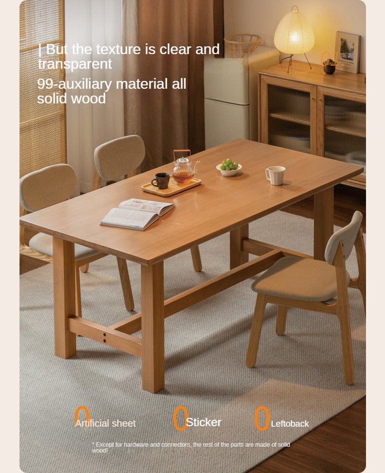 Poplar Solid Wood Modern Large Board Rectangular Dining Table