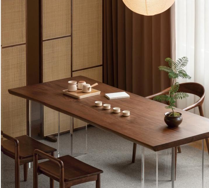 Black Walnut Solid Wood Natural Edge Large Board Dining Table