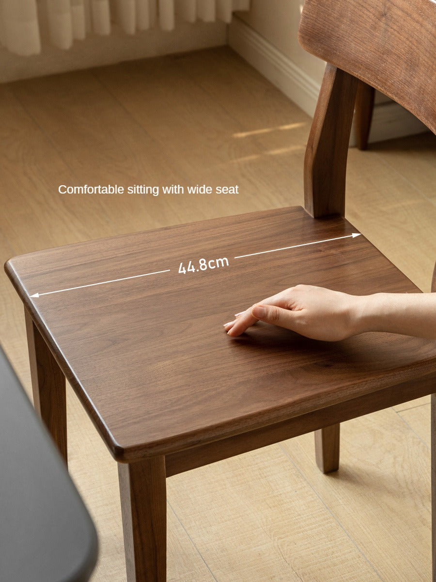 Set of 4 South American Walnut, White Ash, Oak Solid Wood Dining Chair