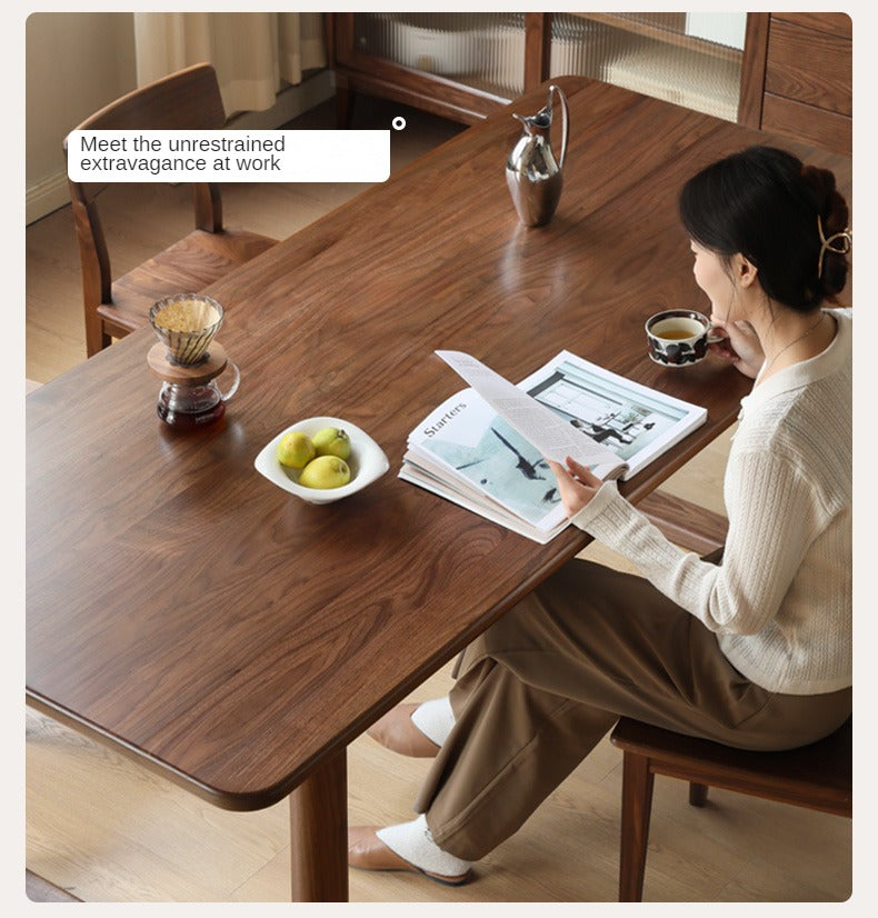 Oak, Ash, Black Walnut Solid Wood Full Large Plate Dining Table