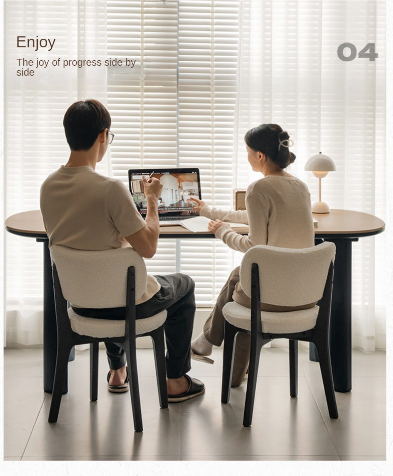 Solid Rubberwood travertine slate Dining Table