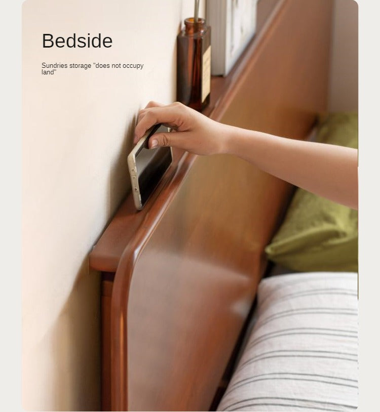 Poplar Solid Wood Bed Medieval Style Bed