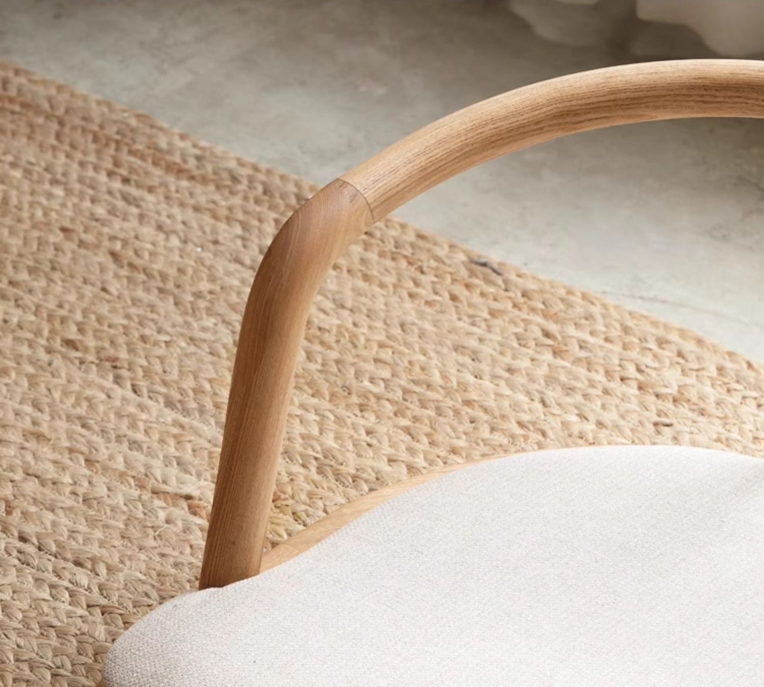 Ash Solid Wood Backrest Legless Low Tatami Chair