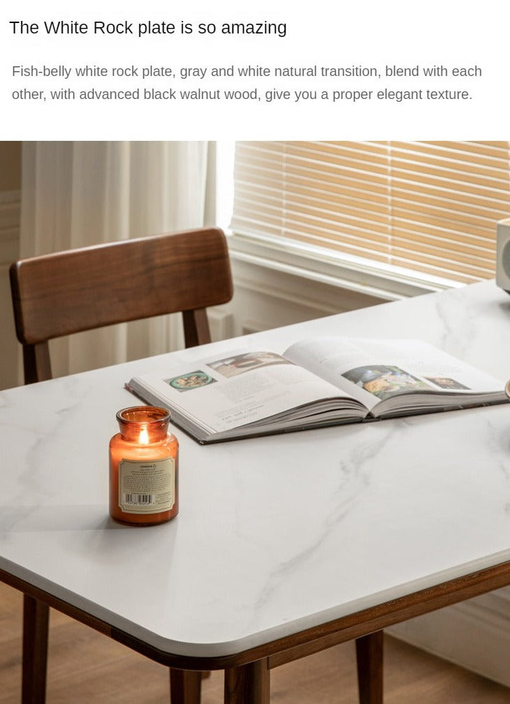 Ash, Black Walnut Solid Wood Slate Dining Table