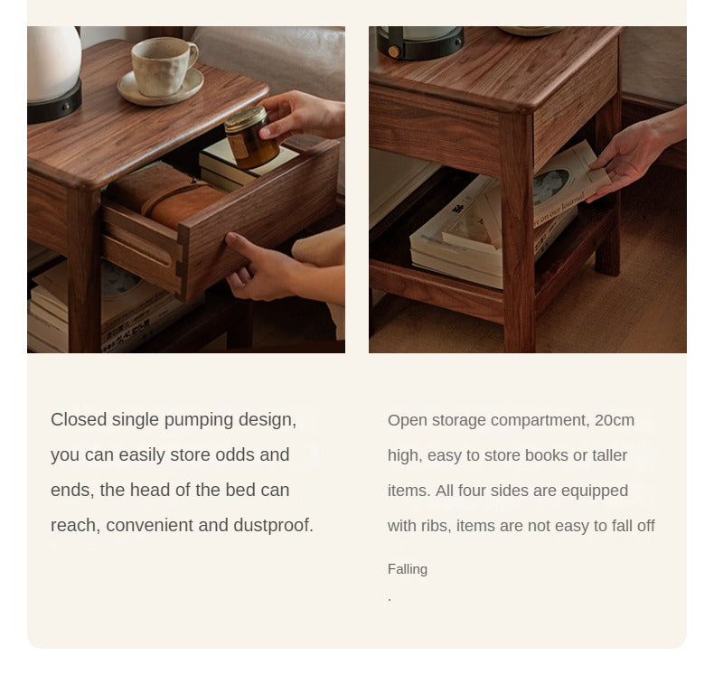 Black Walnut, Ash Bedside Storage Cabinet