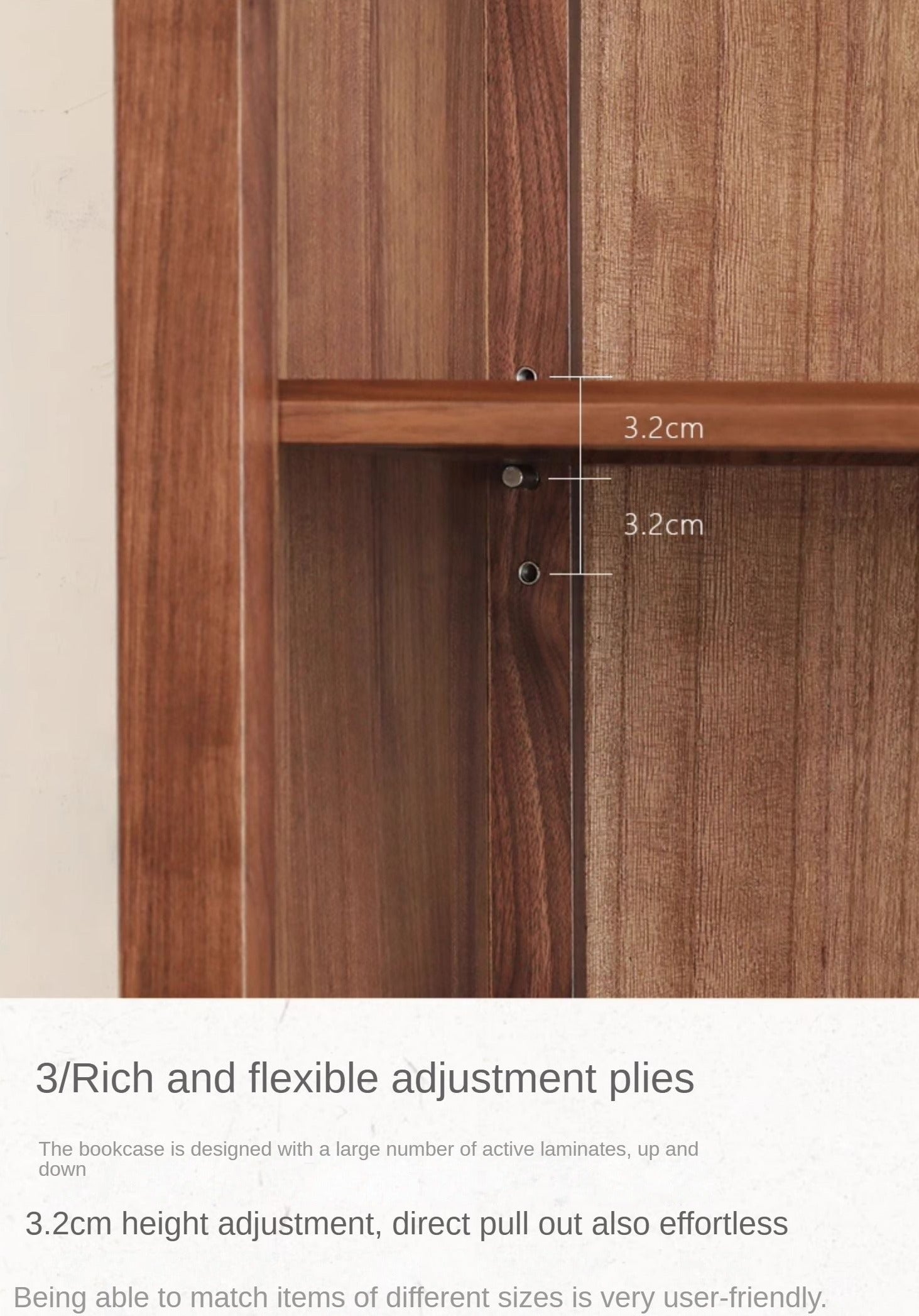 Black Walnut, Ash Solid Wood Bookcase Free Combination Bookshelf