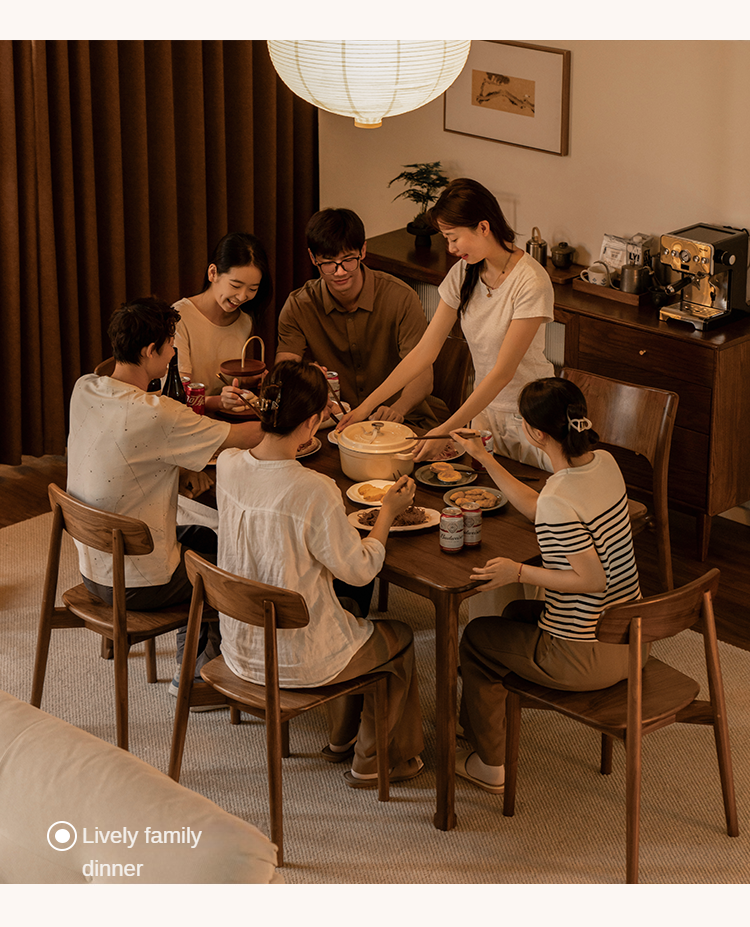 Black Walnut, Ash Solid Wood North American Dining Table