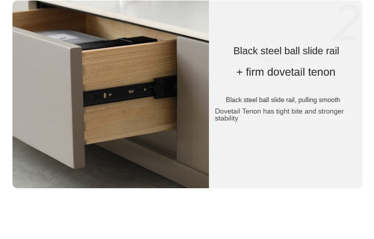 Poplar Solid Wood Rock Slab TV Stand.