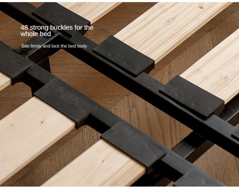 Oak Solid Wood Bed Simple platform bed, headboard-free bed