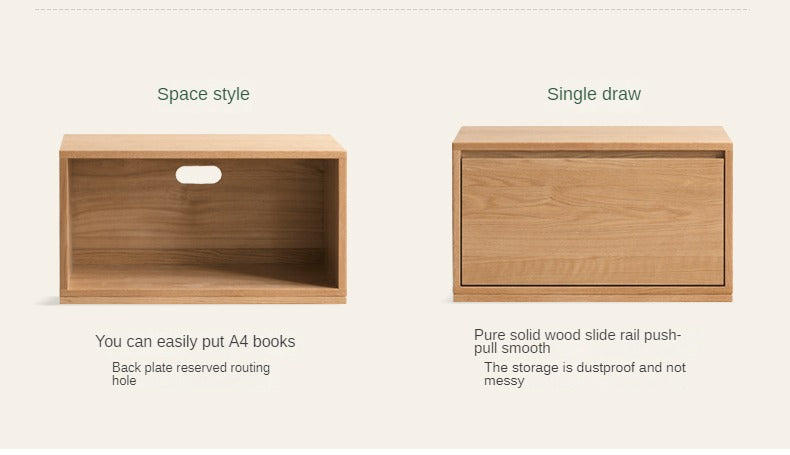 Oak, Ash Solid Wood TV Cabinet Modern Free Combination Storage Bookcases