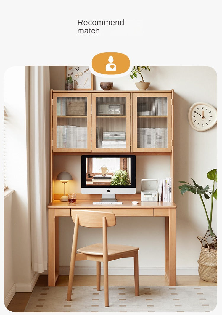 Beech European Solid Wood Bookcase Combination Cabinet