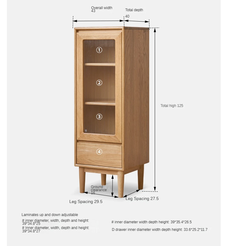 Oak, Ash Solid Wood Side Cabinet