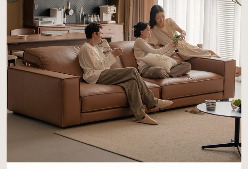 Leather Italian Top Layer Cowhide Sofa.