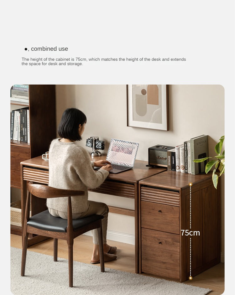 Black Walnut Solid Wood Desk Nordic