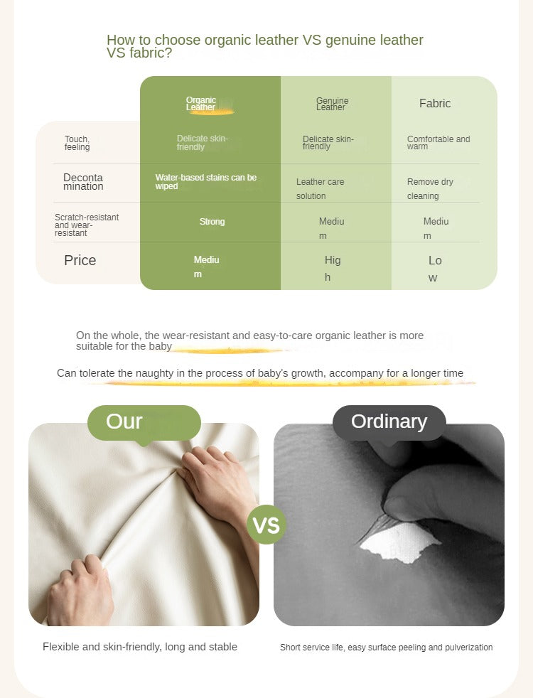 Cream style Organic Leather kid's Bed<