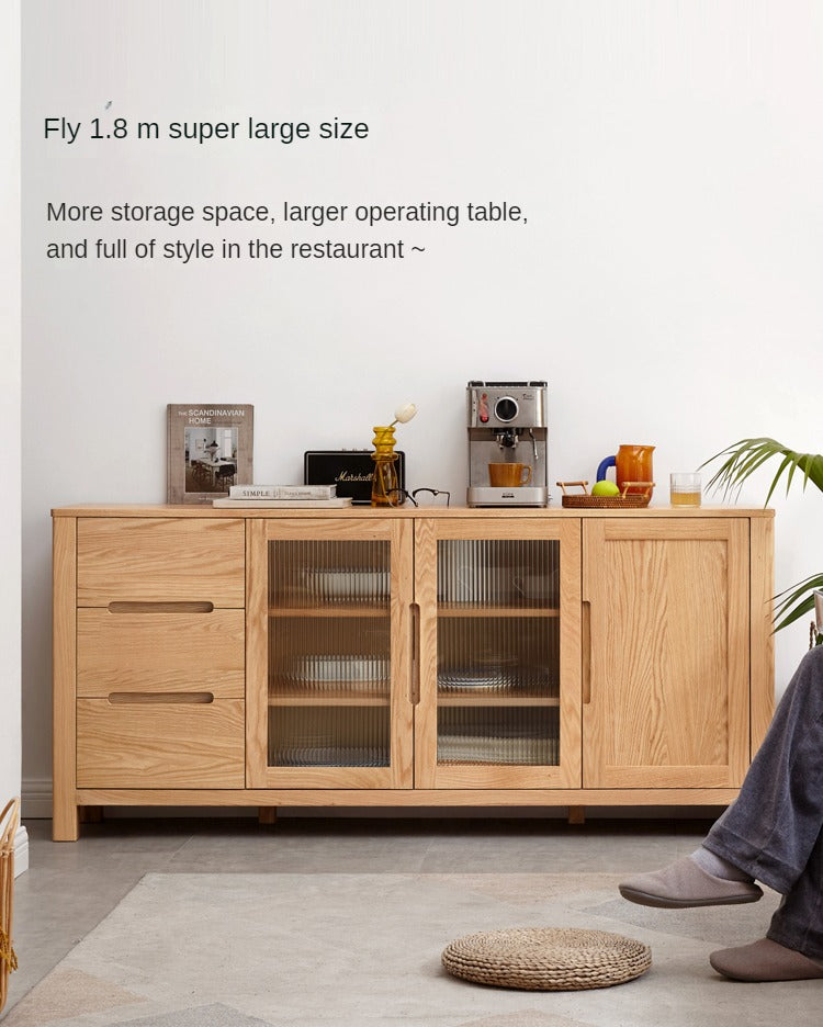 Oak Solid Wood Sideboard Storage Cabinet