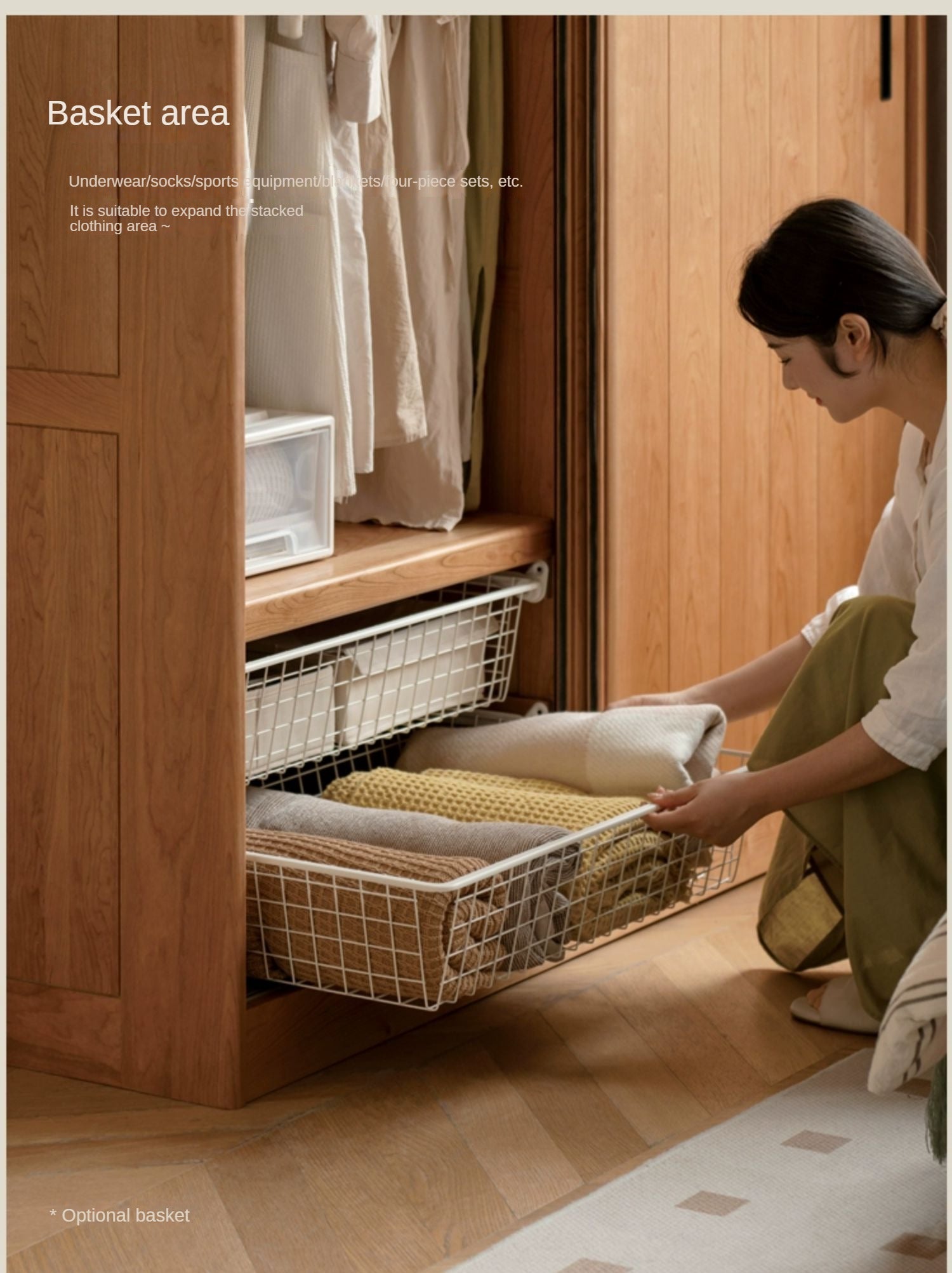 Cherry Wood Retro Wardrobe Sliding Door.