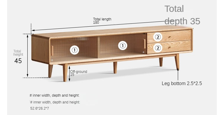 Oak, Beech, Rubber Solid Wood TV Stand